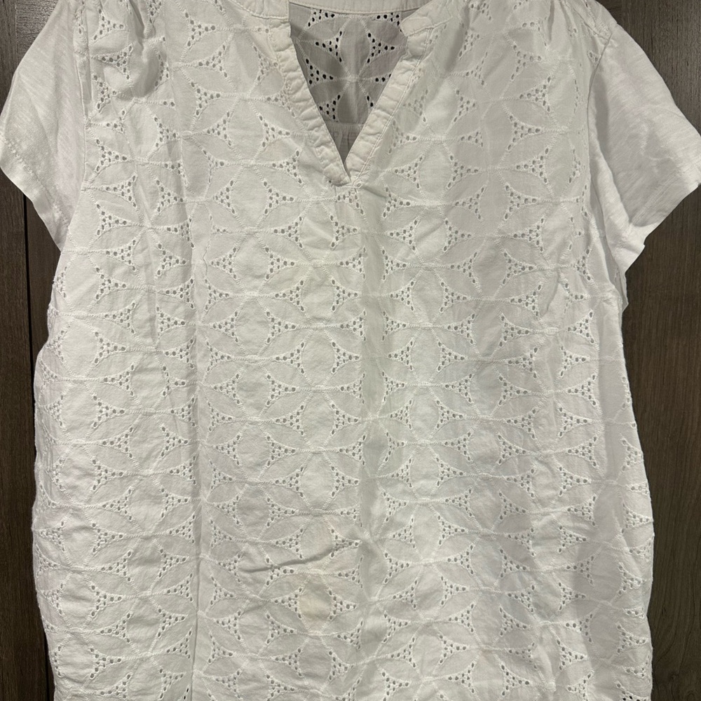 St. John's Bay White Eyelet Blouse